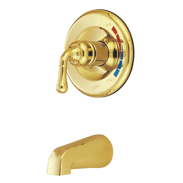 Tub and Shower Faucet, Standard, 2, Wall Mount, Polished Brass