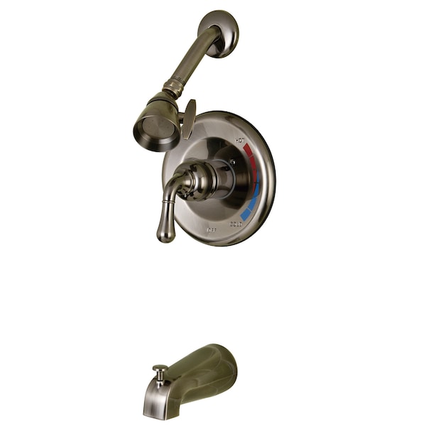 Tub and Shower Faucet, Black Stainless, Wall Mount