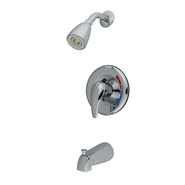 Tub and Shower Faucet, Standard, 3, Wall Mount, Polished Chrome