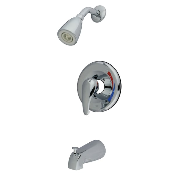 Tub and Shower Faucet, Standard, 3, Wall Mount, Polished Chrome
