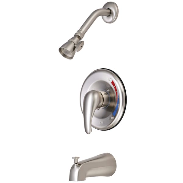 Tub and Shower Faucet, Brushed Nickel, Wall Mount
