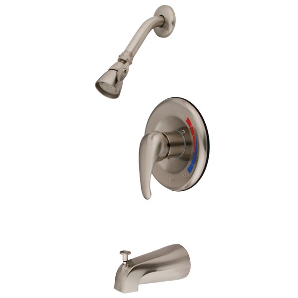 Tub and Shower Faucet, Brushed Nickel, Wall Mount