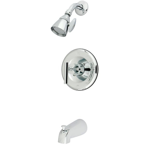 Tub and Shower Faucet, Polished Chrome, Wall Mount