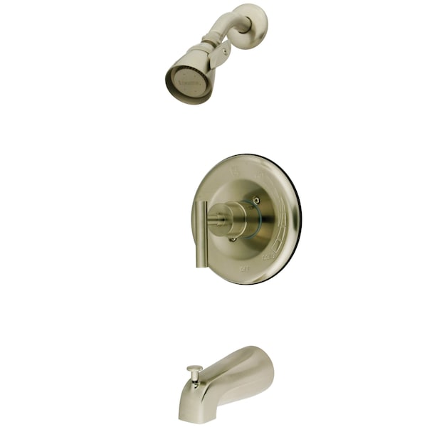 Tub and Shower Faucet, Brushed Nickel, Wall Mount