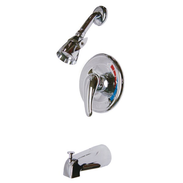 Tub and Shower Faucet, Standard, 3, Wall Mount, Polished Chrome
