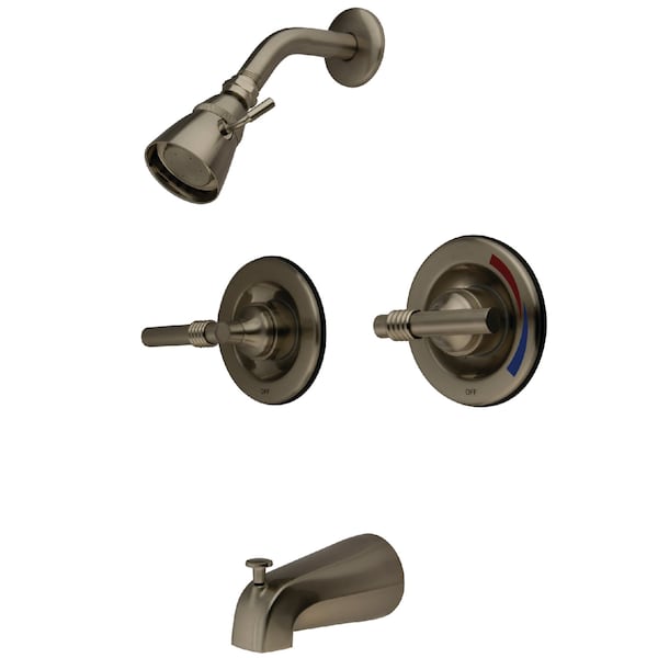 Tub and Shower Faucet, Brushed Nickel, Wall Mount