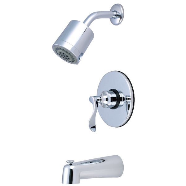 Tub and Shower Faucet, 3, Wall Mount, Polished Chrome