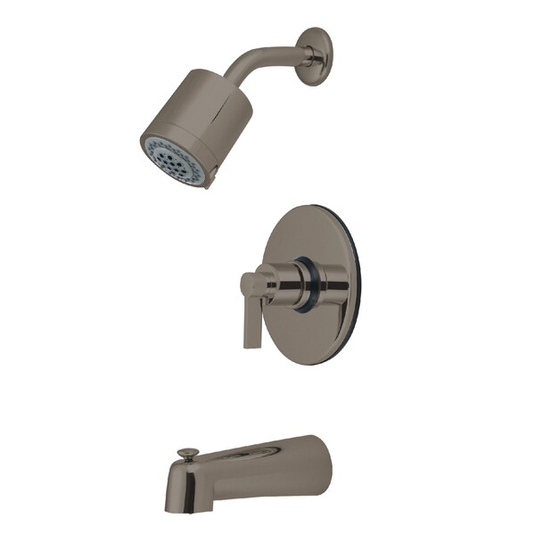 Tub and Shower Faucet, Standard, 3, Wall Mount, Brushed Nickel