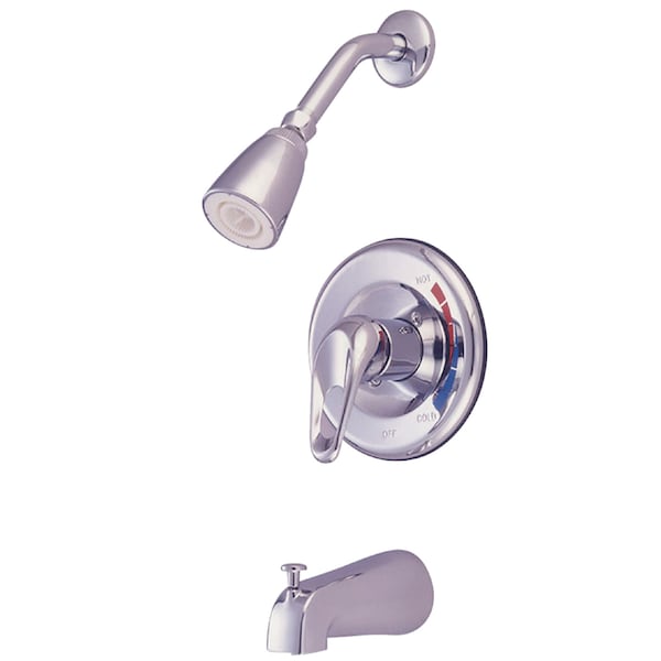 Tub and Shower Faucet, Polished Chrome, Wall Mount