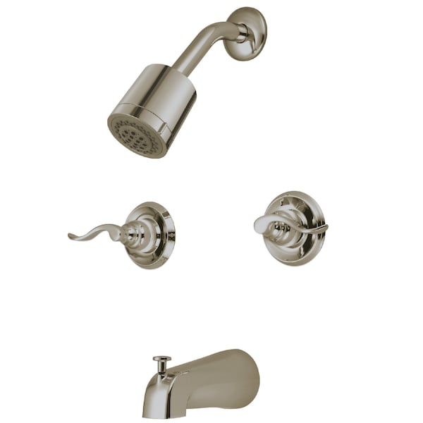 Tub and Shower Faucet, Brushed Nickel, Wall Mount