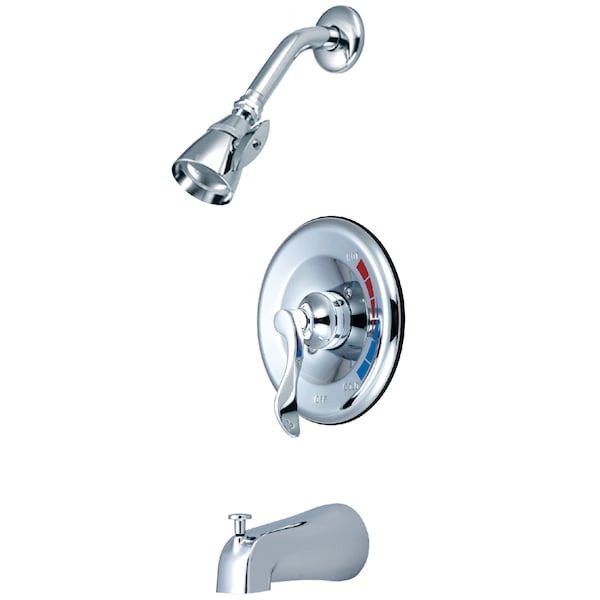 Tub and Shower Faucet, Standard, 3, Wall Mount, Polished Chrome