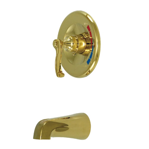 Tub and Shower Faucet, Standard, 2, Wall Mount, Polished Brass