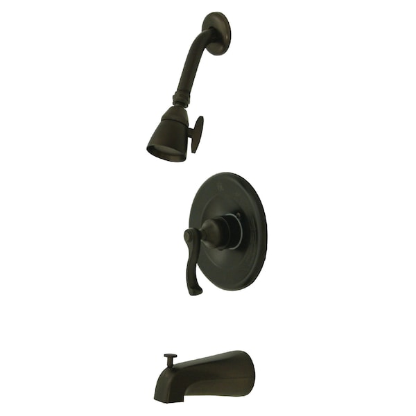 Tub and Shower Faucet, Standard, 3, Wall Mount, Oil Rubbed Bronze