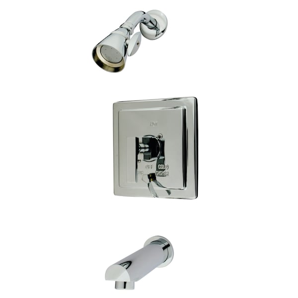 Tub and Shower Faucet, Standard, 3, Wall Mount, Polished Chrome