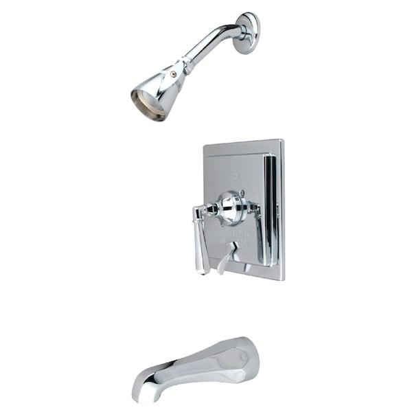 Tub and Shower Faucet, Standard, 3, Wall Mount, Polished Chrome