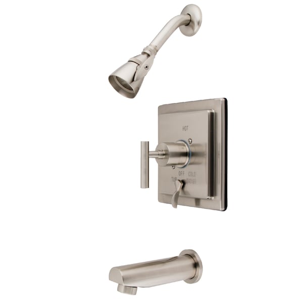 Tub and Shower Faucet, Brushed Nickel, Wall Mount
