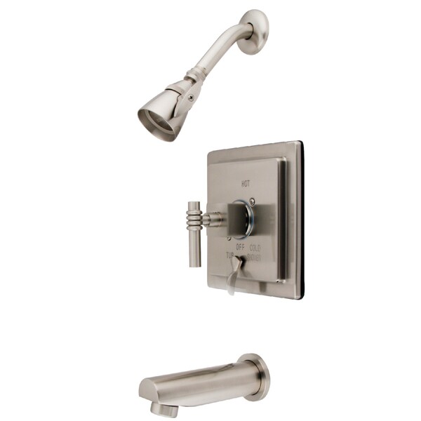 Tub and Shower Faucet, Standard, 3, Wall Mount, Brushed Nickel