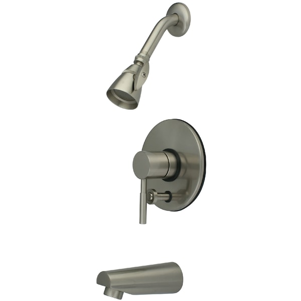 Tub and Shower Faucet, Brushed Nickel, Wall Mount