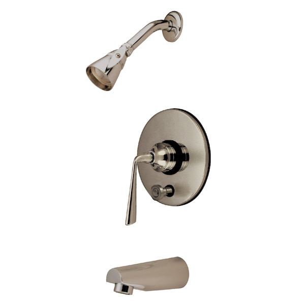 Tub and Shower Faucet, Standard, 3, Wall Mount, Brushed Nickel