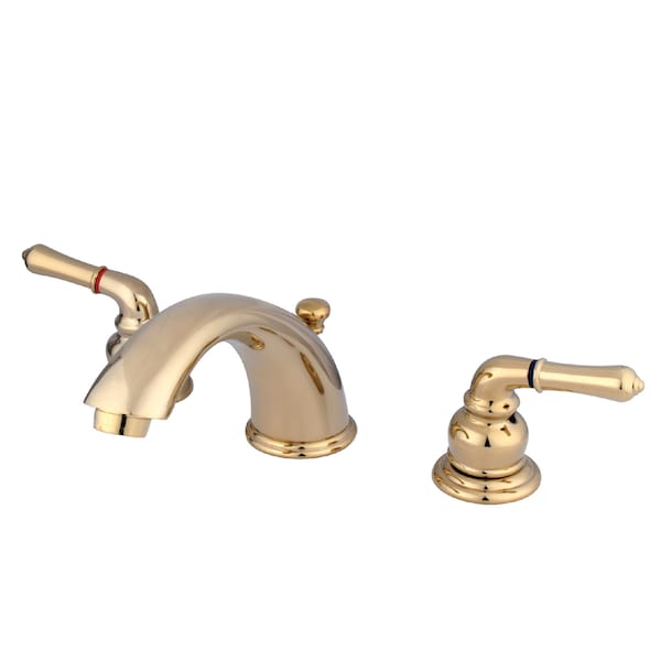 Dual Handle KB962 8" Widespread Lavatory Faucet with, 8" to 16" Mount, Polished Brass 3 Hole