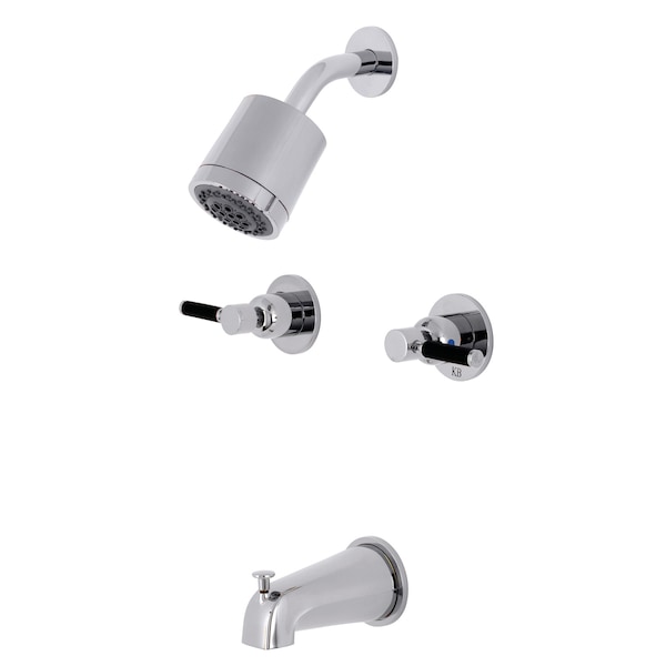 Tub and Shower Faucet, Polished Chrome, Wall Mount