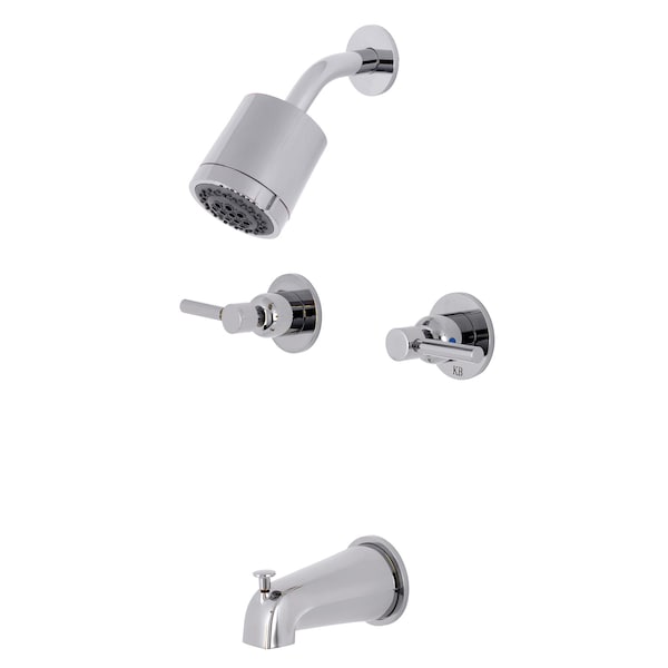 Tub and Shower Faucet, Polished Chrome, Wall Mount