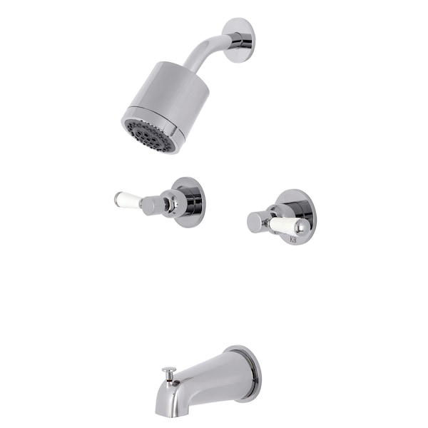 Tub and Shower Faucet, Polished Chrome, Wall Mount