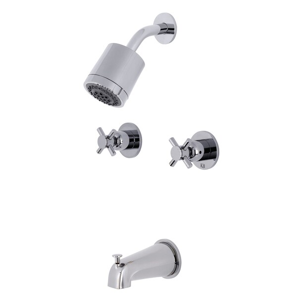 Tub and Shower Faucet, Polished Chrome, Wall Mount