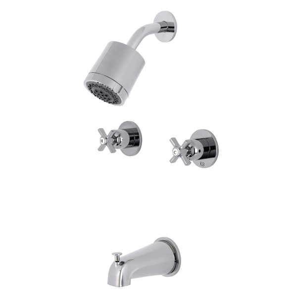 Tub and Shower Faucet, Polished Chrome, Wall Mount
