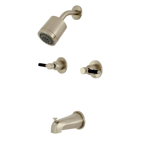 Tub and Shower Faucet, Brushed Nickel, Wall Mount