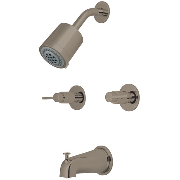 Tub and Shower Faucet, Brushed Nickel, Wall Mount