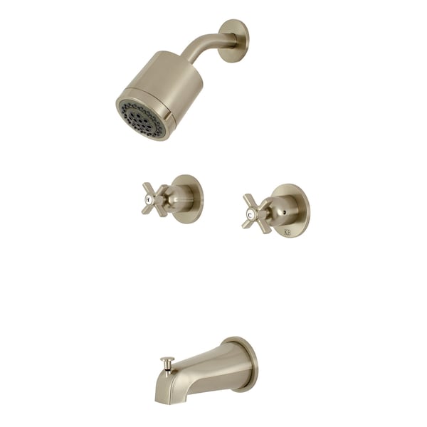 Tub and Shower Faucet, Brushed Nickel, Wall Mount