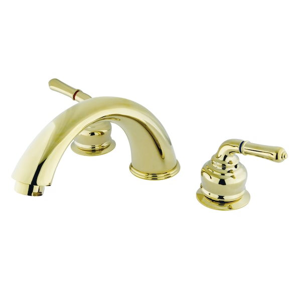 Roman Tub Faucet, Standard, 8" to 24", 3, Deck Mount, Polished Brass