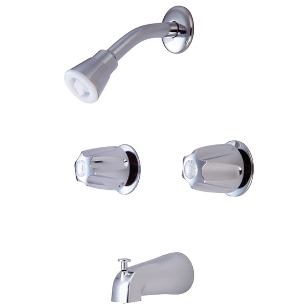 Tub and Shower Faucet, Polished Chrome, Wall Mount