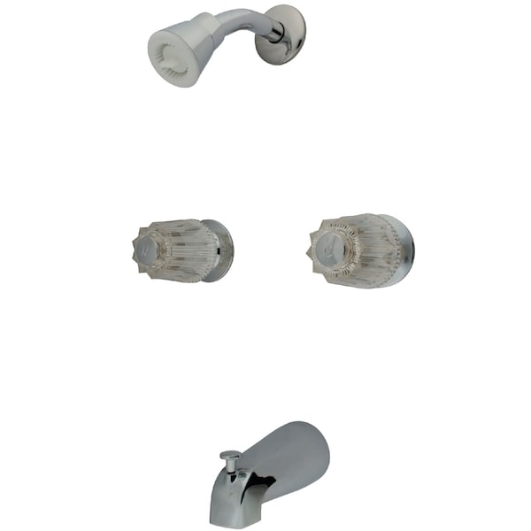 Tub and Shower Faucet, Polished Chrome, Wall Mount