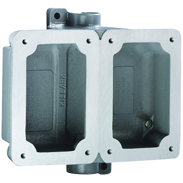 Electrical Box Cover, 2 Gangs, Aluminum