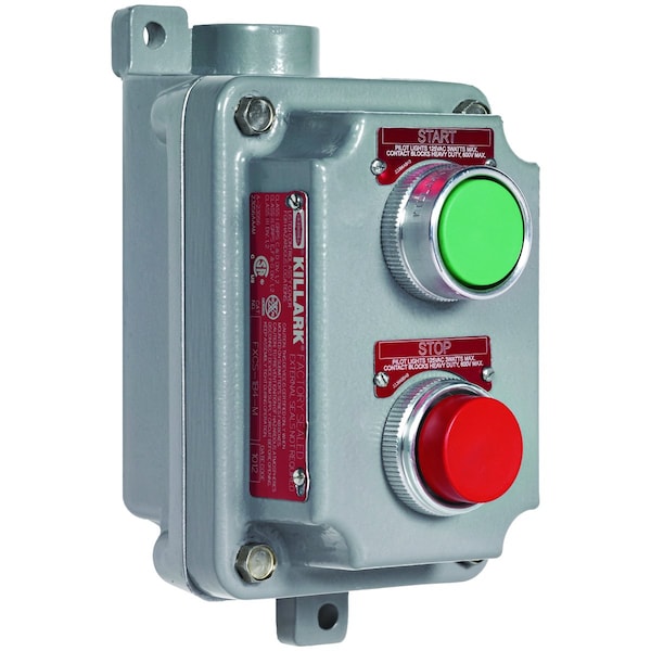 PB Sta, Dbl, Assy Mom, G/R, 2No/2Nc, 1/2" DE