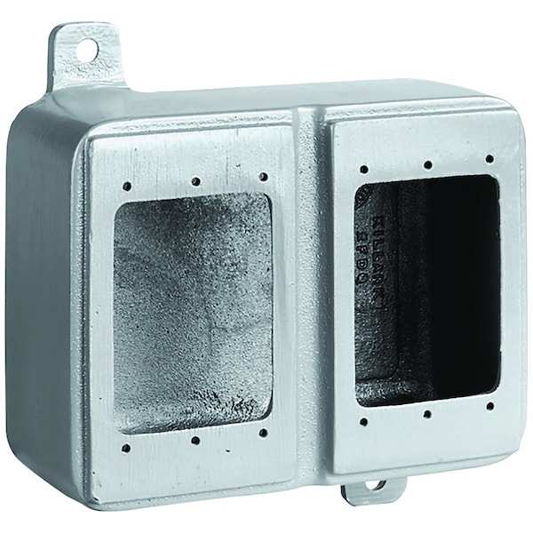 Electrical Box Cover, 2 Gangs, Rectangular, Aluminum