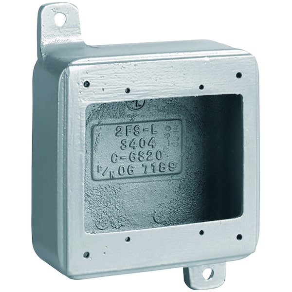 Electrical Box Cover, 2 Gangs, Rectangular, Aluminum