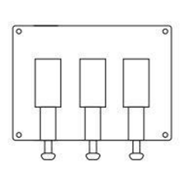 Box Cover, Switch Box Type, 3 Gang, Aluminum, Toggle Switch Cover Type