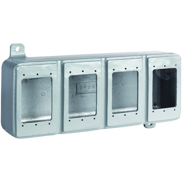 Box Cover, 4 Gang, Aluminum, Blank Cover Type