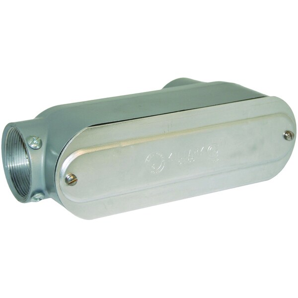 Conduit Fitting 1-1/2", Set Screw, Aluminum, Zinc Plated, Gray