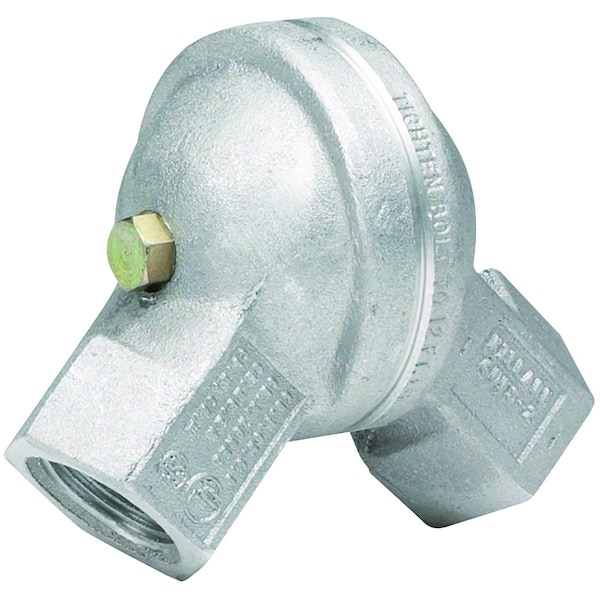 Conduit Fitting Elbow, 1/2 in, Aluminum, Plain, Silver