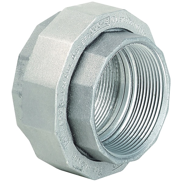Female Conduit Union, 3 in, Threaded, Aluminum, Plain, Silver