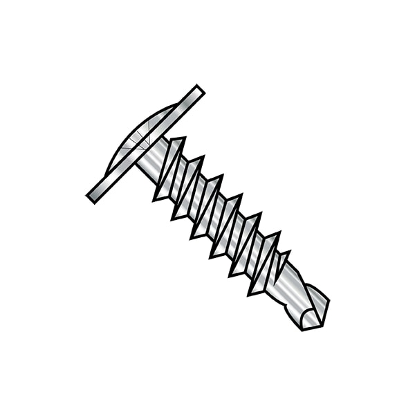 Self-Drilling Screw, 1/4"-14 x 3/4 in, Plain 18-8 Stainless Steel Truss Head Phillips Drive, 500 PK