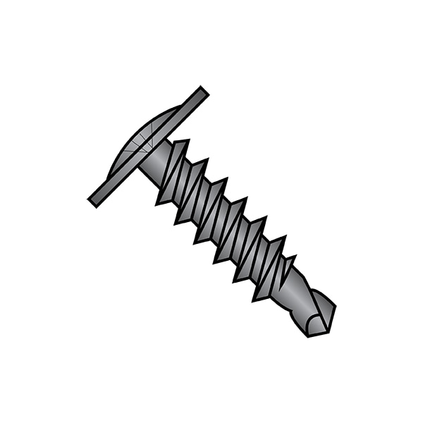 Self-Drilling Screw, #8-18 x 9/16 in, Black Phosphate Steel Truss Head Phillips Drive, 5000 PK