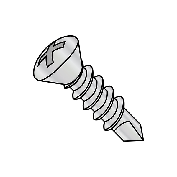 Self-Drilling Screw, #10-16 x 3/4 in, Nickel Steel Oval Head Phillips Drive, 7000 PK