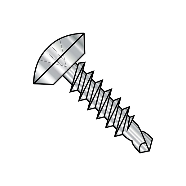 Self-Drilling Screw, #10-16 x 1/2 in, Black Oxide 18-8 Stainless Steel Oval Head Phillips Drive