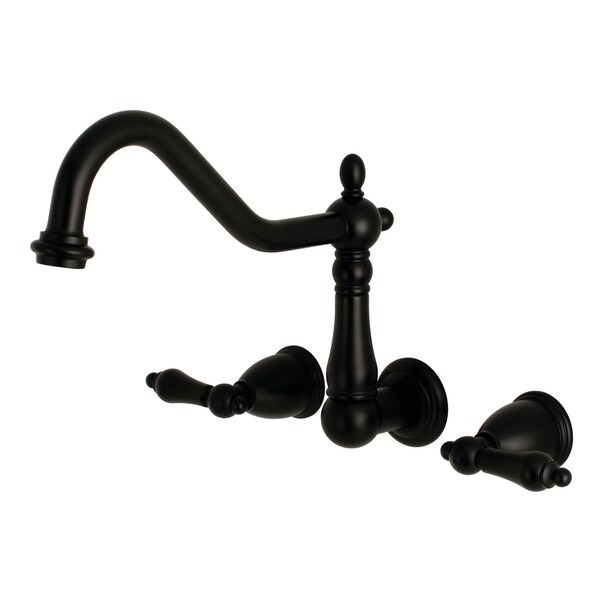 Roman Tub Faucet, Matte Black, Wall Mount