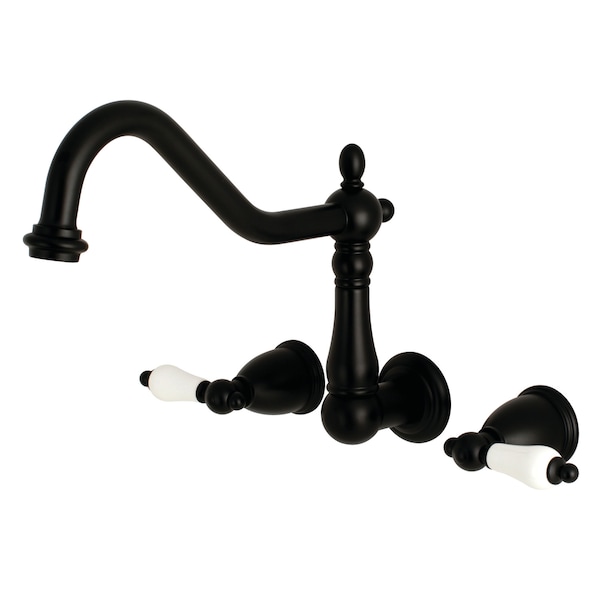 Roman Tub Faucet, Matte Black, Wall Mount